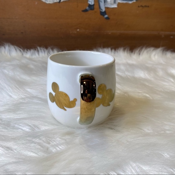 Disney x Target Gold Foil Micky Mouse Profile White Porcelain Coffee Mug - Picture 2 of 8